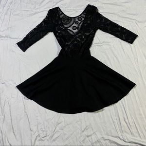 Windsor black lace mini dress